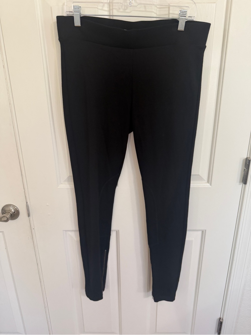 Cabi #196 Midtown Ponte Riding Leggings Black Ankle Zip Equestrian